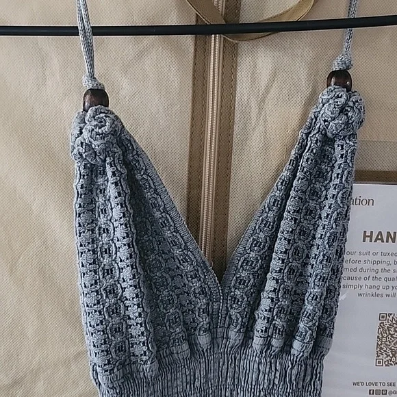 COPY - Dusty blue cotton natural dress size Large - Picture 2 of 6